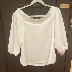 White tibi off the shoulder blouse